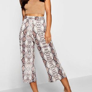 Boohoo Petite Snake Print Slinky Culottes